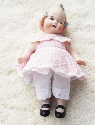 Antique Reproduction Gerbruder Huebach 8" Jeannie Di Mauro Porcelain Doll - Image 1 of 3