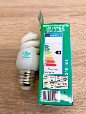 5w ES Spiral Bulb BELL CFL Warm 240 lumens 05009 - Image 1 of 2