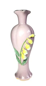 Tischvase rosa mit Maiglöckchen Japan Ucagco handbemalt Keramik - Bild 1 von 5