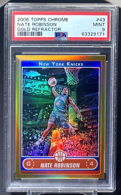 ( /25 Gold ) Nate Robinson 2006-07 Topps Chrome #43 Spud Webb Dunk Refractor PSA - Image 1 of 3