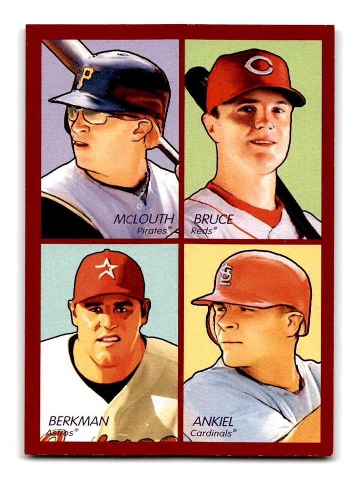 2009 Goudey 4-in-1 Red Nate McLouth Jay Bruce Lance Berkman Rick Ankiel #35-93 - Image 1 of 2