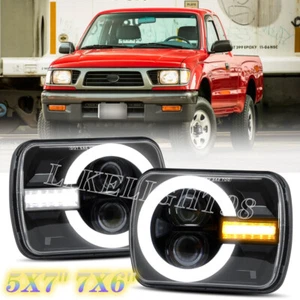 2PCS For Toyota Tacoma 1995-1997 & Pickup 5X7" 7X6 LED Headlights w/Turn Signal - Picture 1 of 13
