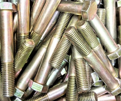 ABCO FASTENERS Hex Head 3/4-10 x 5" Grade 8 Bolts Yellow Zinc Cap Screw (Free Shipping!)