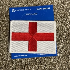 ENGLAND FLAG PATCH ST GEORGES CROSS UK Great Britain embroidered iron-on badge - Picture 1 of 7