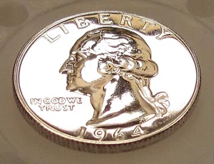 1964 Choice / Gem Proof Quarter 90% Blazing Mirrored Surfaces #1010-69 - Picture 1 of 2