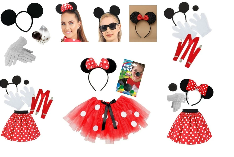 MINNIE MICKEY MOUSE EAR TUTU COSTUME GIRLS KIDS FANCY DRESS OUTFIT ACCESSORIES - Image 1 of 1