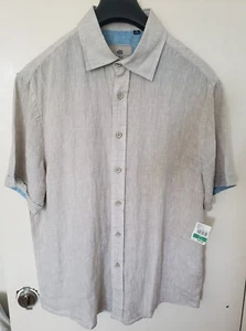 Report Collection resort 100% linen mens shirt size L - Picture 1 of 5