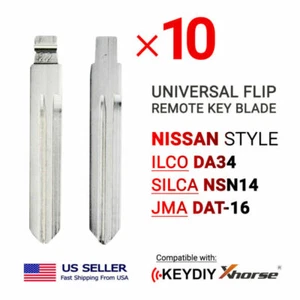10x New Uncut Universal Flip Remote Key Blade DA34 NSN14 DAT-16 - Picture 1 of 3
