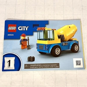 Lego - City Instruction Manual Book - Cement Mixer 60325 - Instructions Only - Picture 1 of 6