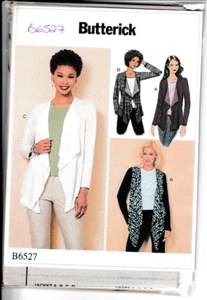 Butterick Schnittmuster B6527 Jacke mit drapierter Vorderseite XS-Med UNCUT OOP - Bild 1 von 1