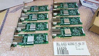 NEW PULL DELL QLOGIC QLE2562 FC HBA 2PT PCI-E 8Gb/s FULL HEIGHT MFP5T - Image 1 of 4