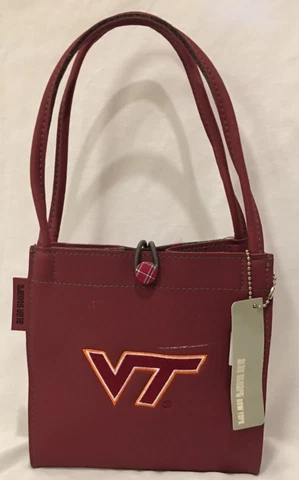 Virginia Tech Hokies VT-Alan Stuart Purse-Plaid Button - NCAA Licensed -7"- NWT Cover