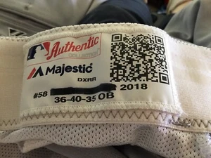 Sz 36 Trey Wingenter #58 Game Worn San Diego Padres Majestic Grey Baseball Pants - Picture 1 of 6