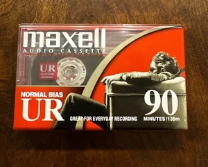 New Sealed Maxell UR 90 Single Cassette Tape Normal Bias 90 Minutes - Picture 1 of 6