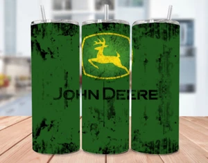 John Deere Edelstahl Multicolor Becher - 20 Oz mit Metall Strohhalm - Bild 1 von 4