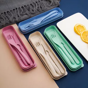 Besteck Reiseset Gabel Messer Löffel Wiederverwendbares Tragbares Outdoor- ⊿ - Bild 1 von 15