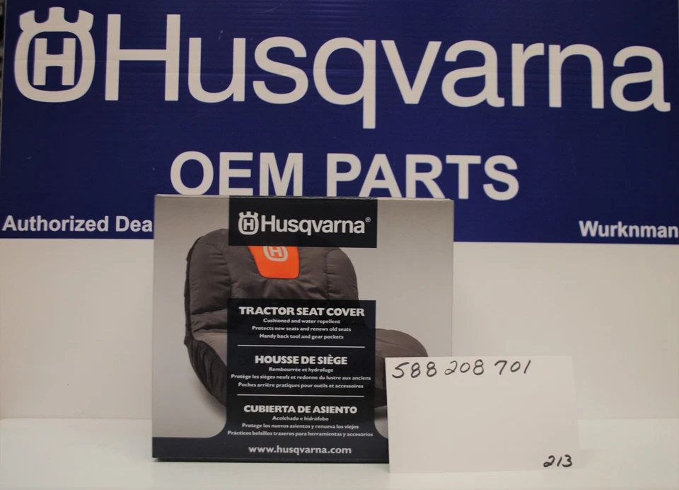  OEM Husqvarna Riding Lawn Mower Seat Cover 15" High Fits Most 588208701 - Image 1 of 3