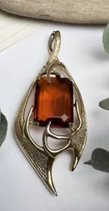 Colgante de colección Sarah Coventry 1963 llama fundida moda grande llama 🤎 - Imagen 1 de 14
