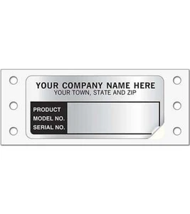 376 Model/Serial Number Labels Continuous Aluminum Foil 2 3/4 x 1 1/4" - Picture 1 of 1