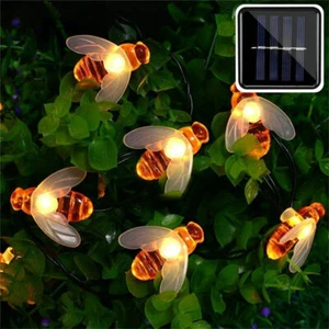 Solar Powered Cute Honey Bee Led String Fairy Light 100LEDs 40LEDs Garden Lights - Picture 1 of 12