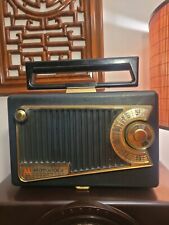 Vintage black Portable Motorola Roto-Tenna  Radio Model 56L1 Tested Works.