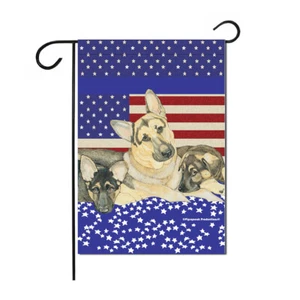 German Shepherd Patriotic Garden Flag Double Sided 12" x 18" - Picture 1 of 1