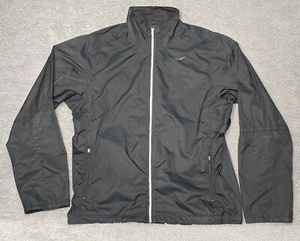 Vintage Y2K Nike+ Full Zip Black Athletic Running Windbreaker Jacket Men's L - Picture 1 of 14