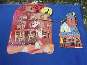 Vintage Halloween Diecut Cut out Decoration Haunted House - Picture 1 of 4