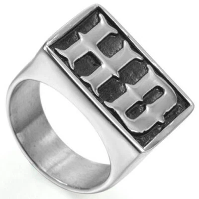 Anillo grande HD de acero inoxidable para hombre 195 para motociclista Foto 1 de 4