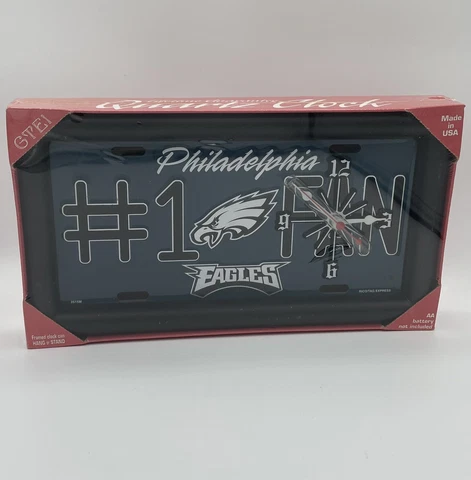 Philadelphia Eagles NFL # 1 Fan Quartz License Plate Framed Brand New Clock Cover