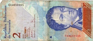 Billete Venezuela P88a 2 Bolívares 2007 - Imagen 1 de 2