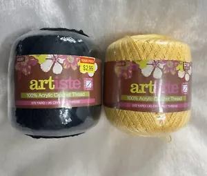 Artiste 100% Acrylic Crochet Thread 370 Yard #5 Crochet Thread Lot of 2 - Picture 1 of 4
