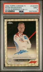 2022 Topps Chrome Formula 1 Kevin Magnussen Superfractor Auto 1/1 #CACKM MINT 9 - Picture 1 of 3