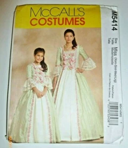 Vestido Colonial Temprano Americano Princesa Costuras Encaje Disfraz Costura Patrón 4-18 - Imagen 1 de 4