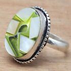 Multi Shell Gemstone Handmade Mother's Day 925 Silver Jewelry Rings "6.5"