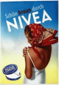 Original vintage poster NIVEA SUN TAN LADY BEACH 1949 - Picture 1 of 1