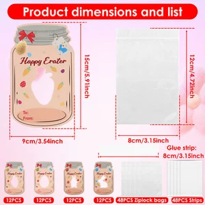 48Pcs Paper Candy Jar Cards Set Reusable Jar Paper Card Craft with 48 StRFD - Picture 1 of 12