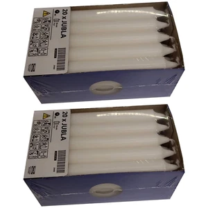 IKEA JUBLA Unscented Chandelier Candle White 40 Pack 7 ½" - Picture 1 of 4