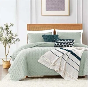 ROARINGWILD Twin Size Quilt Bedding Sets with Pillow Sham, Sage Green Light - Picture 1 of 1