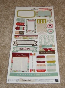 Basic grauer Cardstock Stickerbogen ~ Aspen Frost Winter Urlaub - Bild 1 von 1