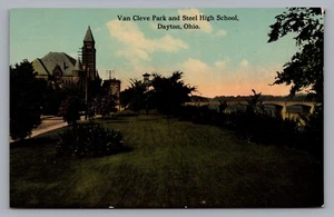Van Cleve Park and Steele High School Dayton Ohio Early 1900s Antique Postcard - Picture 1 of 2