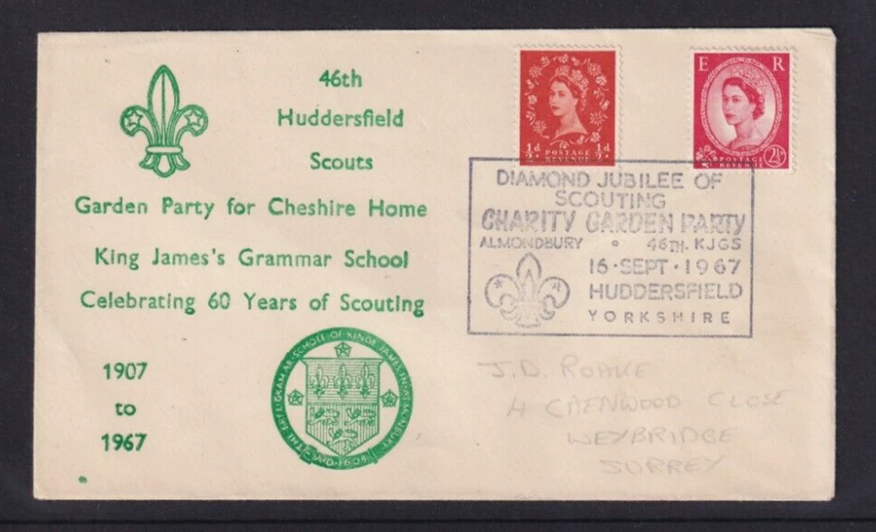 GB 1967 COVER 46TH HUDDERSFIELD SCOUTS CELEBRATING 60 YRS OF SCOUTING #C332 - image 1 of 1
