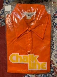NOS Vintage CHALK LINE Orange Windbreaker Jacket Sports Coach Ref Ump HI VIZ - Picture 1 of 3