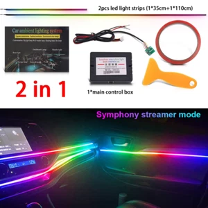 2 in 1 Ambient Light For Car Interior Symphony RGB LED Strip Lights App Control - Picture 1 of 12