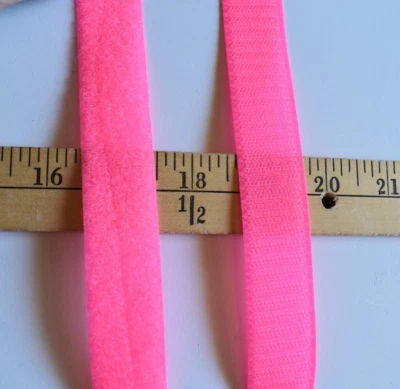 HOT PINK   HOOK & LOOP  SEW-ON  TAPES  1 "  WIDE     BY THE YARD - Image 1 of 2