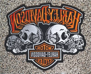 HarleY Davison Patches 4 Skulls to Sew on the Back of a Motorcycle Jacket - Picture 1 of 4