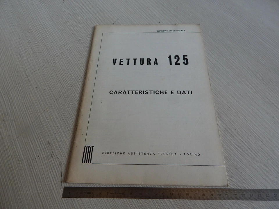 MANUALE ORIGINALE DATI E CARATTERISTICHE FIAT 125 1967 - Immagine 1 di 4