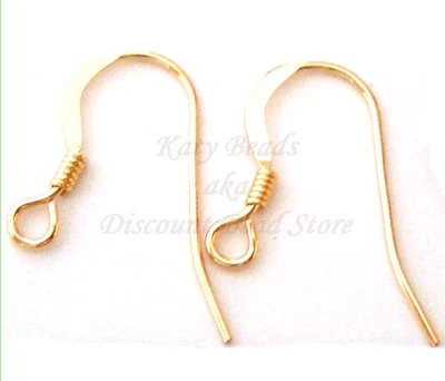 20pc 14k Yellow Gold Filled french fish hook coil earring earwire Findings GE31 - Image 1 of 2
