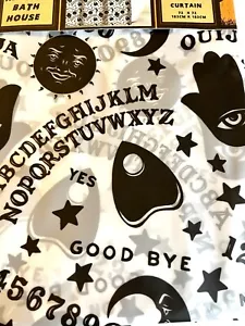 HALLOWEEN SPIRIT BOARD QUIJA PEVA SHOWER CURTAIN GROMMETS PLANCHETTE MOON STARS - Picture 1 of 10