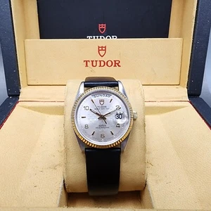 Tudor Prince Date Day Watch Men 36mm Silver Dial Two Tone Automatic 76213 - Picture 1 of 22